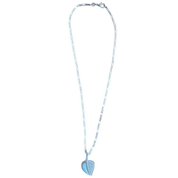 Dune Jewelry-Aquamarine Leaf Necklace - Sterling personalized hand crafted $250 - Picture 4 of 8